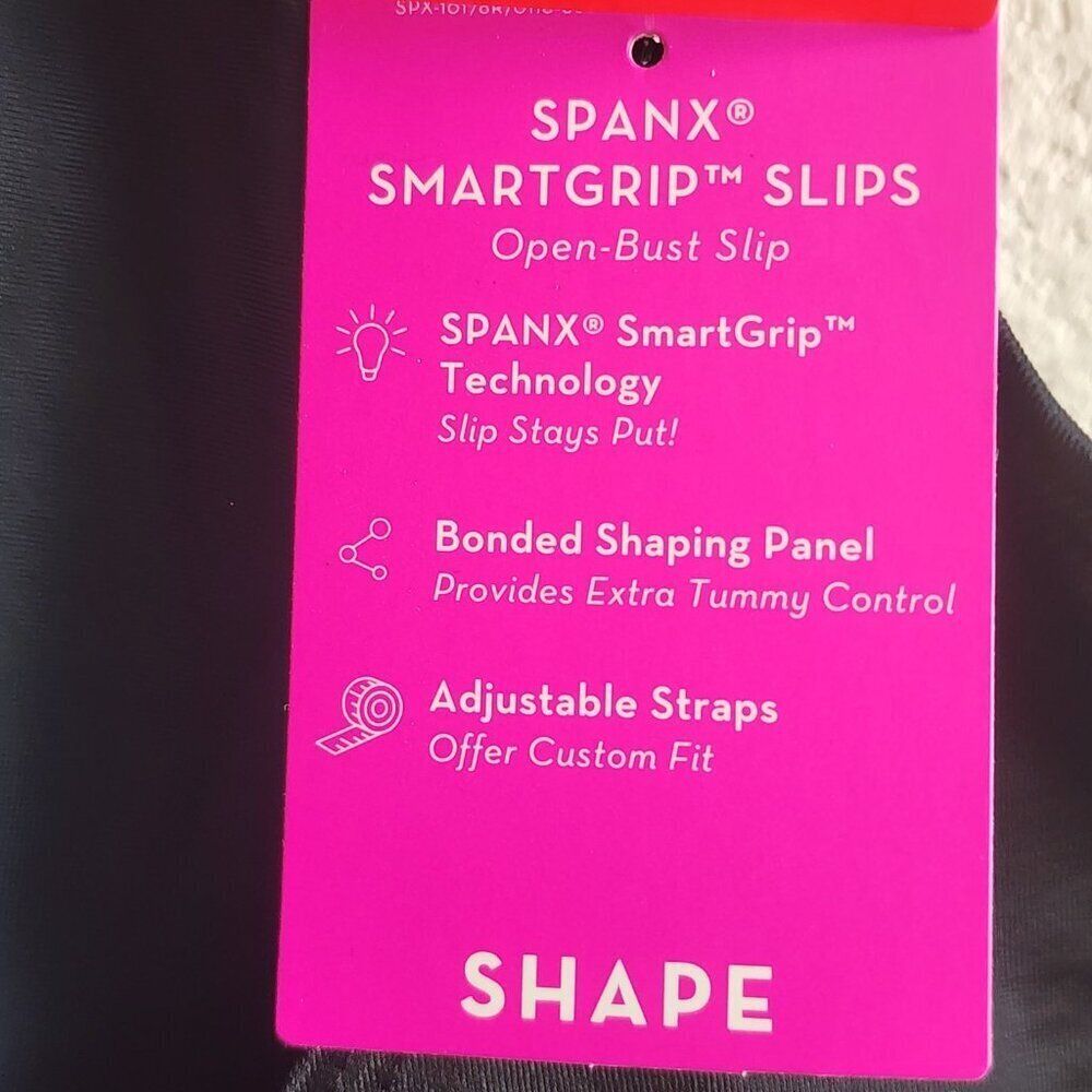 Spanx SmartGrip Slip Womens Small Black Open-Bust Shaping Slip Adjustable Straps - Picture 9 of 14